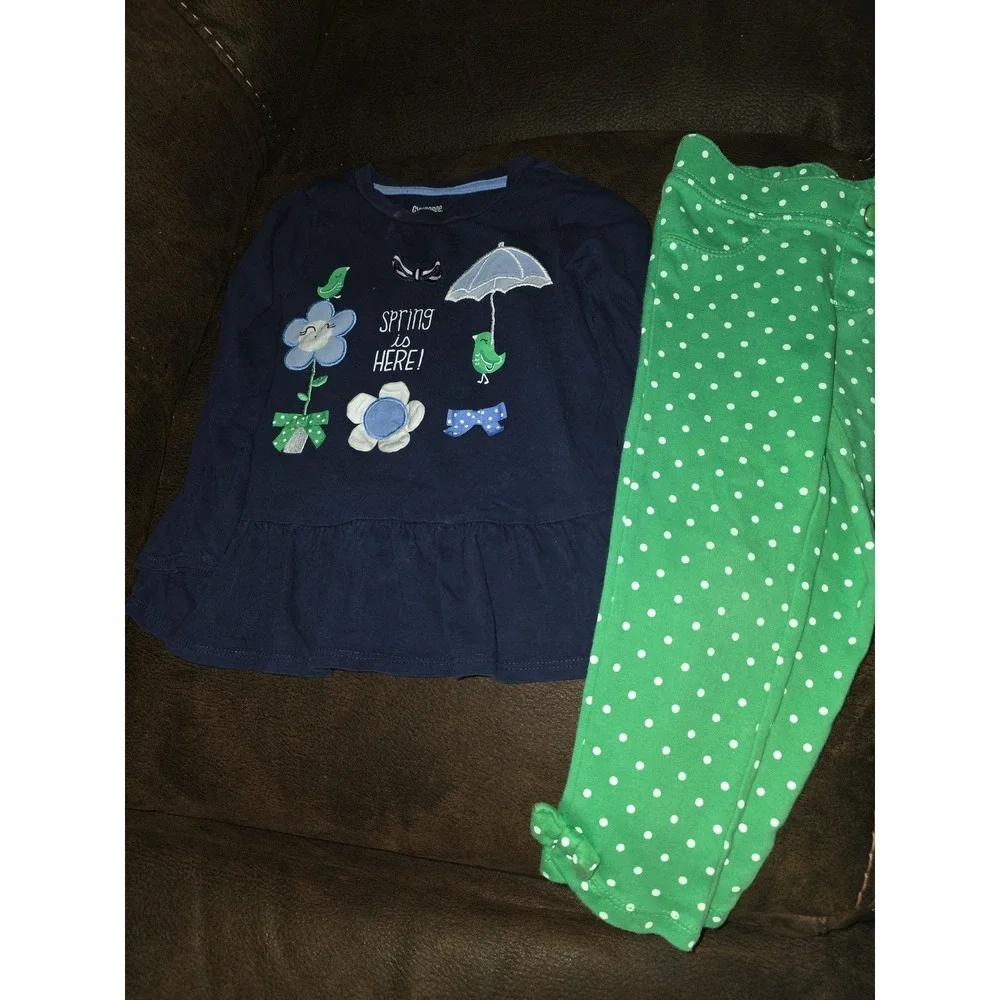 Gymboree spring prep spring is here floral umbrella top and pants size 3t outfit